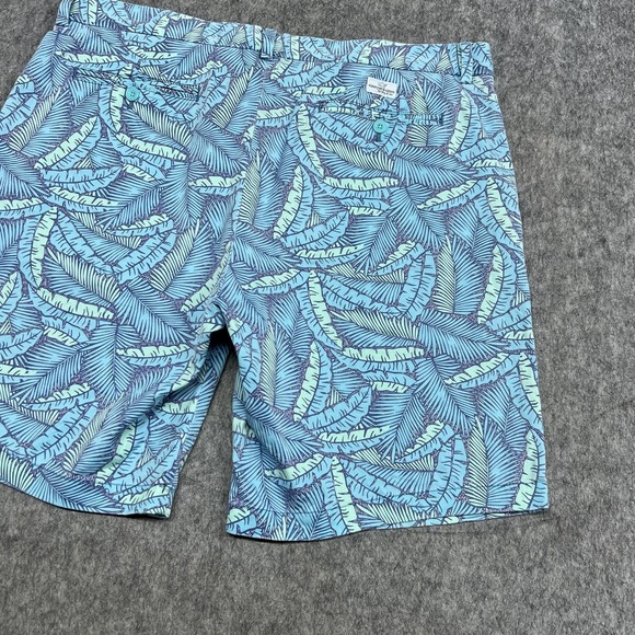 Vineyard Vines Shorts Mens 38 Blue Breaker Short Tropical Leaf Chino Stretch - Picture 9 of 16